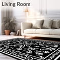 thumbnail image 2 of ODIKA 2'x3' Machine Washable Non-Slip Area Rug, Imitation Rabbit Holiday Skirt with Festive Bow Accents High Traffic Rug, Black, 740030, 2 of 7