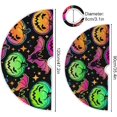 thumbnail image 3 of FMSHPON Bright Multicolored Haloween Pumpkins Xmas Christmas Tree Skirt Stand Mat for Holiday Party Decoration Indoor Outdoor 36 inches, 3 of 6