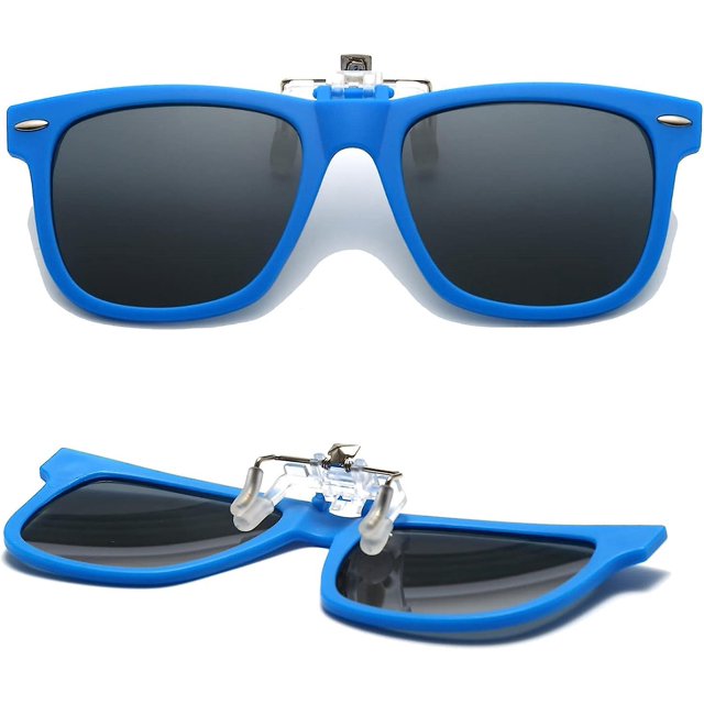 Kids Clip On Sunglasses Polarised Children Junior Clip-on Sunglasses over Prescription Glasses UV Protection Flip Up Sunglasses for Boys Girls