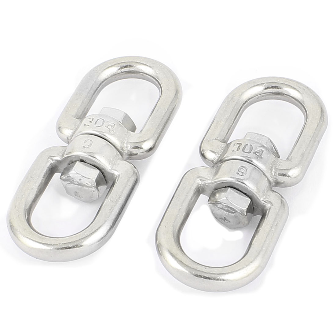 5 Pcs 6mm Thickness 304 Stainless Steel Double D Shape Eye Swivel Hook