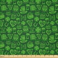 thumbnail image 2 of Ambesonne Irish Fabric by the Yard Microfiber, Kiss Me I'm Irish Humor, 2 Yards, Lime Green Green, 2 of 2