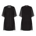 thumbnail image 4 of QQZ Womens Plus Size Mesh Cocktail Dress Petal 3/4 Sleeve Round Neck Wedding Guest Party Midi Dresses, 4 of 7