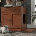 thumbnail image 6 of Palace Imports 100% Solid Wood Ziva 2-Door Cat Litter Box Enclosure with 2-Drawers and Litter Catch, Mocha, 6 of 6