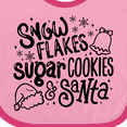 thumbnail image 4 of Inktastic Christmas Snowflakes Sugar Cookies and Santa Boys or Girls Baby Bib, 4 of 4