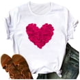 thumbnail image 4 of OKBOP Lace Tops for Women Sexy,Fashion Casual Floral Love Print Short Sleeve O-Neck T-Shirt Womens Long Sleeve Blouse Oktoberfest Shirt, 4 of 4