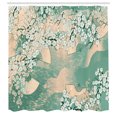thumbnail image 2 of Ambesonne East Shower Curtain, Japanese Cherry Sakura Print, 69"Wx70"L, Dark Seafoam, 2 of 4