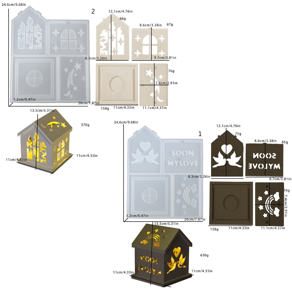 Silicone Mold House Candle Holder Moulds Handmade Crafting Moulds for Crafts