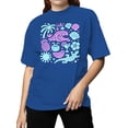 thumbnail image 2 of Tropical Beach Vibes Artwork Women's T-shirt Blue, 2 of 3