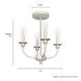 thumbnail image 5 of Hunter - Southcrest 4-light Distressed White, Medium Size Flush Mount Light, Dimmable, Traditional Style, Candle Shaped, for Bedrooms, Dining, Living Rooms - 19643, 5 of 6