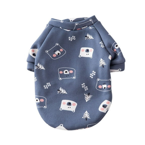 CICRKHB Small Dog Sweater Pet Cartoon Printed Pullover Sweater Cute Spring Autumn Cartoon Printing Dogs Shirts Soft Pet Sweater Breathable Puppy Apparel Outfit Dog Thin Sweater Pet Supplies Dark Blue