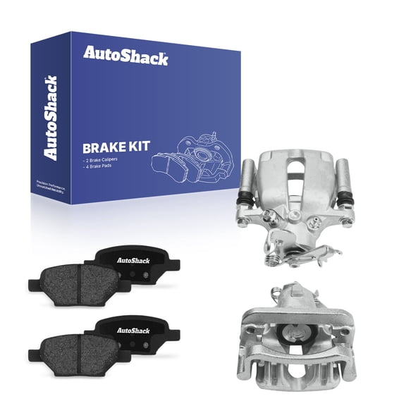 AutoShack Rear Brake Calipers & Ceramic Brake Pads for Chevrolet, Pontiac & Saturn, Malibu 2004-2012 G6 2005-2010 Cobalt 2005-2008 HHR 2008-2010 Ion 2004-2007, FWD L4 2.0L 2.2L 2.4L V6 3.5L 3.6L 3.9L