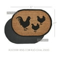 thumbnail image 3 of VHC Brands Coir Welcome Door Mat, Entry Rug, with PVC Backing, for Indoor Outdoor Use, Down Home Collection, Oval 20x30 Doormat, Rooster and Hens, Natural, 3 of 6