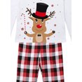 thumbnail image 6 of Christmas Pajamas for Family, Long Sleeve Cartoon Deer Print Tops + Plaid Pants Set, 6 of 10