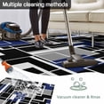 thumbnail image 5 of Navy Blue Black Geometric Outdoor Rug for Patio/Deck/Porch, Non-Slip Large Area Rug 4 x 6 Ft, Modern Color Block Abstract Indoor Outdoor Rugs Washable Area Rugs, Reversible Camping Rug Carpet Runner, 5 of 8