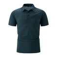 thumbnail image 1 of ylioge Mens Short Sleeve Golf T Shirts Lightweight Athletic Workout Pullover Tees Tops Button Collared Solid Color Breathable Textured Tshirts, 1 of 2