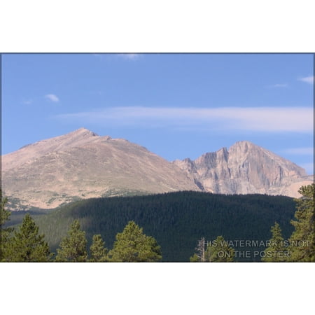 24"x36" Gallery Poster, Mount Meeker (left) and Longs Peak rocky mountains rocky mountain national park