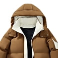 thumbnail image 3 of qucoqpe Winter Coats for Men 2025 Winter Fashion‌ Colorblock Patchwork Sports Parkas Long Sleeve Zip Up Windproof Jacket Pocketed Coats with Detachable Hooded, 3 of 5