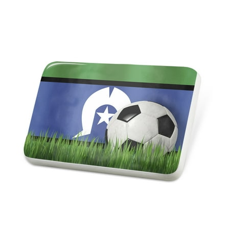 Porcelein Pin Soccer Team Flag Torres Strait Islands region Australia Lapel Badge – NEONBLOND