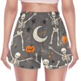 thumbnail image 3 of FORMRS Womens Swim Shorts Mesh Liner Quick Dry Casual Beach Board Bottom with Pockets, Sizes S-2XL, Gray Halloween Skeleton, 3 of 9