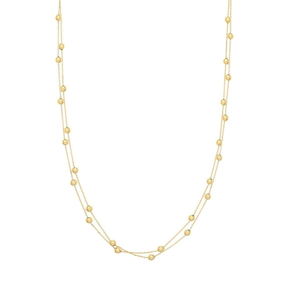 Elegant 9k Gold Women Strand Necklace - 17 inch*4mm
