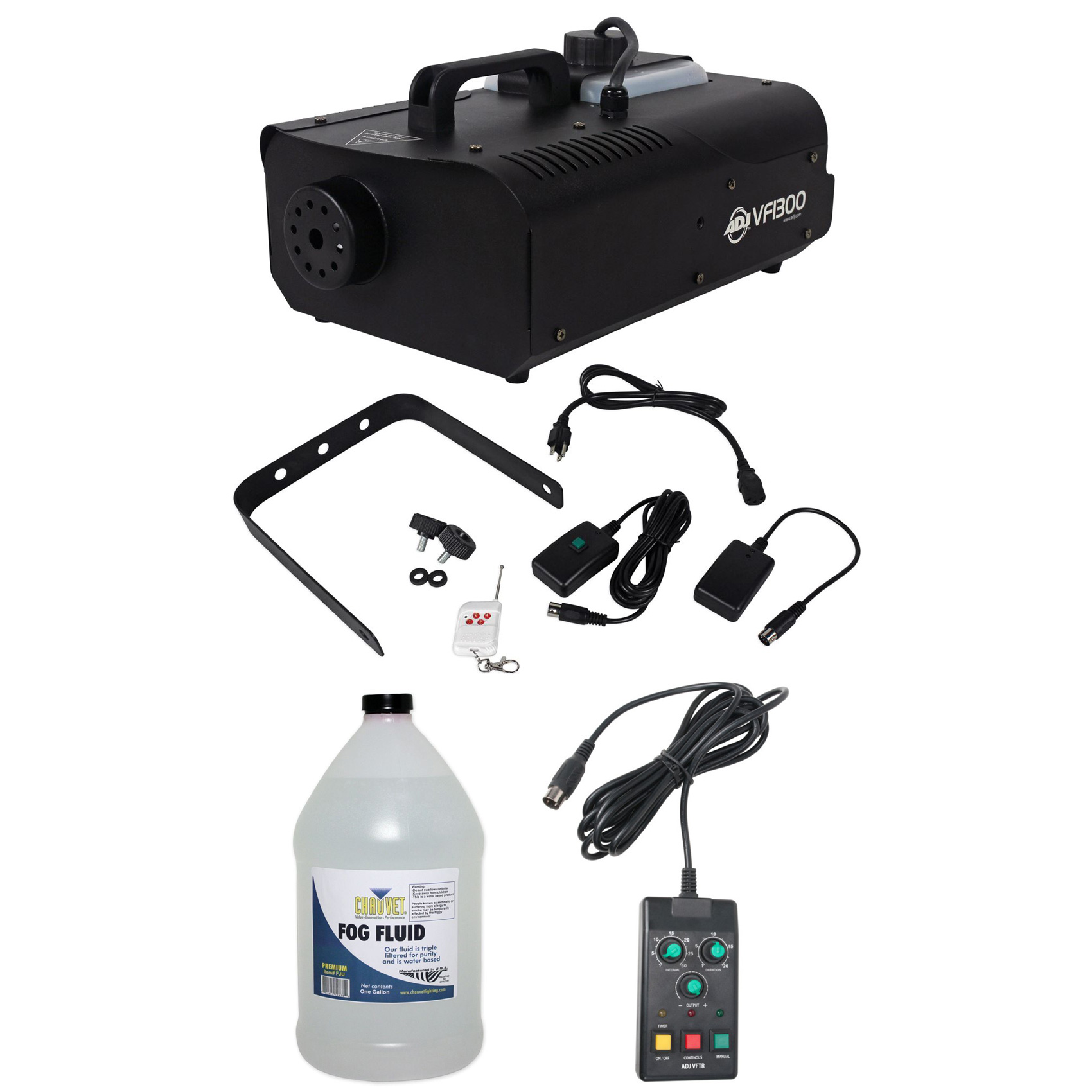 American DJ VF1300 Watt Fog Machine+ADJ VFTR Wired Timer Remote+1 Gal