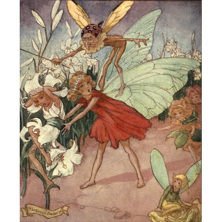 Secrets of the Flowers 1900 A wicked fairy knocked off her head Canvas Art - Florence Mary Anderson (24 x