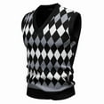 thumbnail image 4 of COSFO Casual Sweater Vest Men Argyle Pullover V Neck Lightweight Sweater Knitted Sleeveless Slim Fit Winter Tank Top Men, 4 of 4