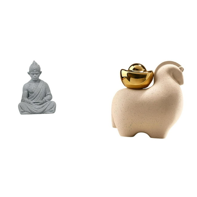 Estatua de Buda mono en miniatura, escultura de animal, decoración de mesa, decoración creativa para el hogar, Fengshui chino coleccionable para Hotel