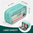 thumbnail image 3 of ZIPIT Half & Half Pencil Case for Adults and Teens, Large Capacity Pouch, Sturdy Pen Organizer (Mint), 3 of 9