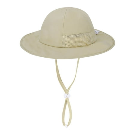 

Toddler Sun Hat UPF 50+ Wide Brim Adjustable Sun Protection Hat for 12-24 Months Child Beige