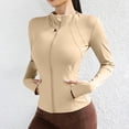 thumbnail image 2 of WMTBSRSW Women UPF 50+UV Rash Guard Swim Shirt Long Sleeve Slim Fit Fishing Hiking Outdoor Shirt Lightweight Sun Protection Zip up Jackets Khaki Small, 2 of 7
