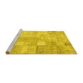 thumbnail image 2 of Ahgly Company Machine Washable Indoor Square Patchwork Yellow Transitional Area Rugs, 6' Square, 2 of 4