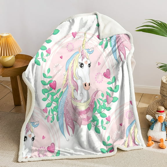 Hosima Lamb Wool Blanket With Various Cute Animal Patterns, Soft, Comfortable And Warm Family Blanket,LFHF290-M