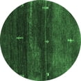 thumbnail image 1 of Ahgly Company Indoor Round Abstract Emerald Green Contemporary Area Rugs, 3' Round, 1 of 4