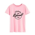 thumbnail image 4 of Xuanfei Women Rocking The Retired Life Letter Print Crew Neck Short Sleeve T-shirt, 4 of 7