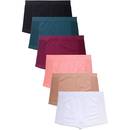 6 Packs of Women Seamless Boyshorts Classy Sexy Stretch Panty - Style#16