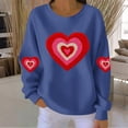 thumbnail image 2 of Yuyuzo Chandails en Molleton pour Femmes Saint-Valentin T-Shirts Graphiques Hauts Décontractés Manches Longues Col Rond Mode Chandail, 2 of 5
