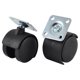 thumbnail image 1 of Silla de oficina con placa de metal, giratoria, con ruedas dobles, tono negro y plateado, 2 piezas, 1 of 2