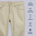 thumbnail image 3 of Educated Uniforms Girls 4-20 Adjustable Waist Skinny Knit School Pant Khaki 5, 3 of 5