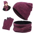thumbnail image 1 of 1 juego/3 piezas de gorro de invierno, bufanda, guantes para hombres y mujeres, 1 of 5