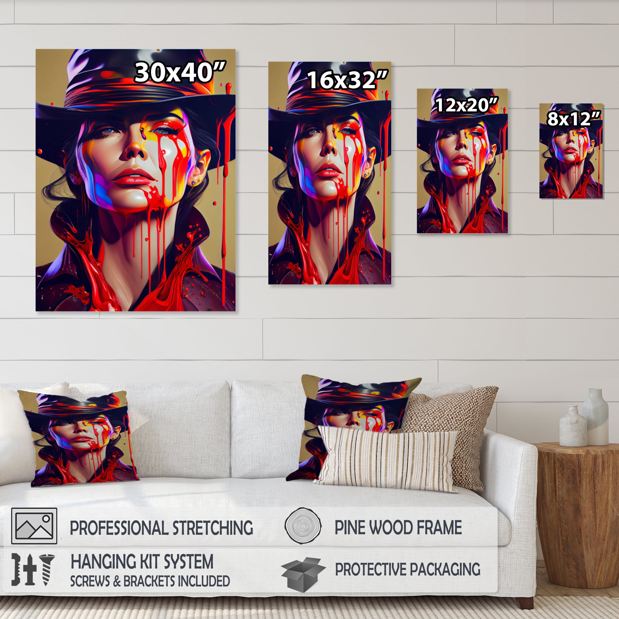 Designart Female Criminal Mastermind VII Canvas Wall Art