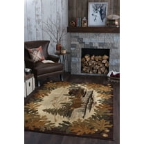 Nature Novelty 5' x 7' Brown and Beige Polypropylene Indoor Area Rug