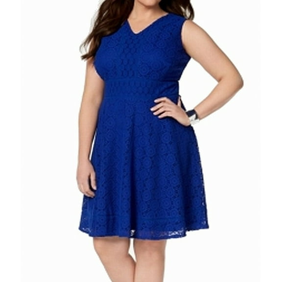 Women's Plus Lace Swing A-Line Dress 2X