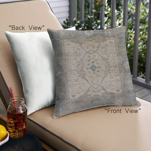 Ahgly Company Outdoor Square Mid-Century Modern Throw Pillow, 18 inch by 18 inch