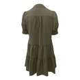 thumbnail image 3 of Fmbrln Summer Ruffle Flowy Mini Dress V Neck Short Sleeve T-shirts Dress Fashio Casual Loose Solid Color Sun Dress, 3 of 6