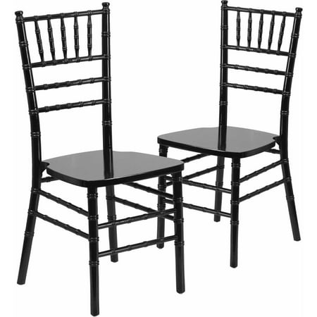 Brown Wood Side Chair - Flash Furniture 2-Pack HERCULES Series Wood Chiavari Chair, Multiple Colors