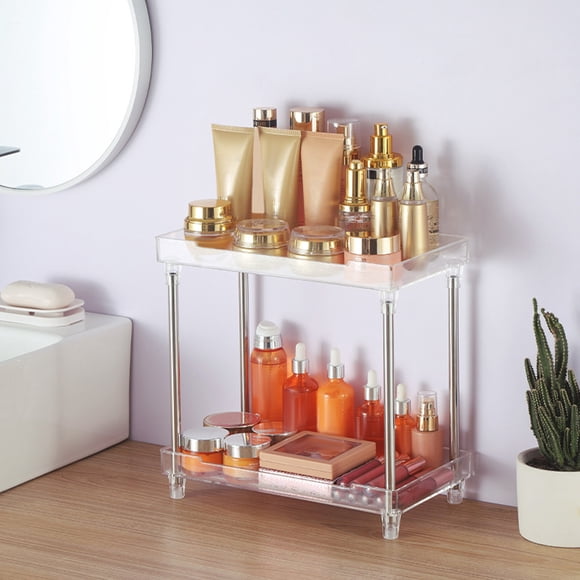 WASHWEPE Lotion and Perfume Organizer Transparent Stainless Steel Vanity Organizer 1Pcs