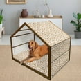 thumbnail image 2 of Paisley Pet House, Ottoman Art Vivid Flowers Romantic Bridal Image, Outdoor & Indoor Portable Dog Kennel with Pillow and Cover, 5 Sizes, Avocado Green Vermilion, by Ambesonne, 2 of 4
