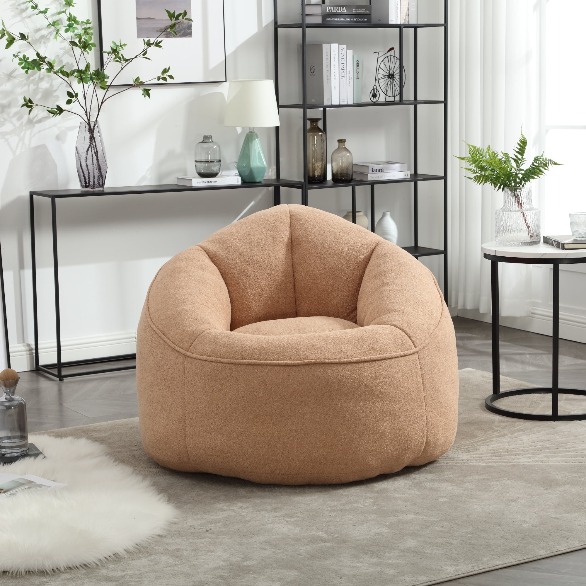 Bean Bag Chair With Footrest,Oversize Lazy Sofa Set with Ottoman