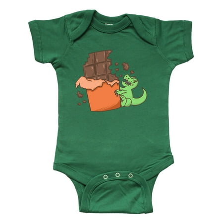 

Inktastic Dino With Chocolate Bar Gift Baby Boy or Baby Girl Bodysuit